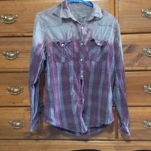 Purple and Grey Plaid Buttondown